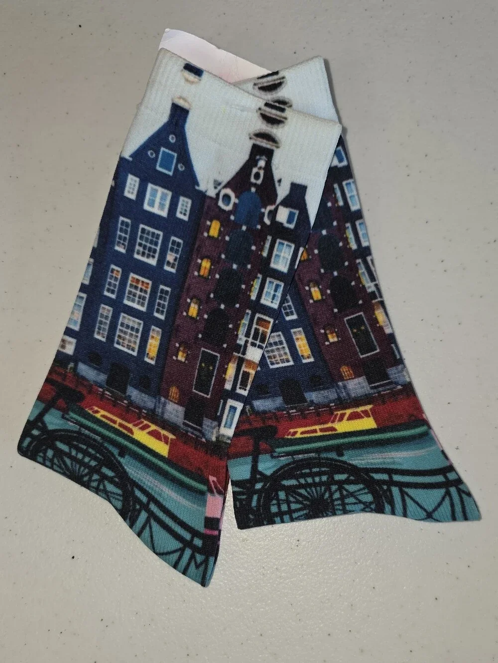 BICYCLE RIDING; In Amsterdam Holland Print SocksSocksWeLove Boutique M 38-44
